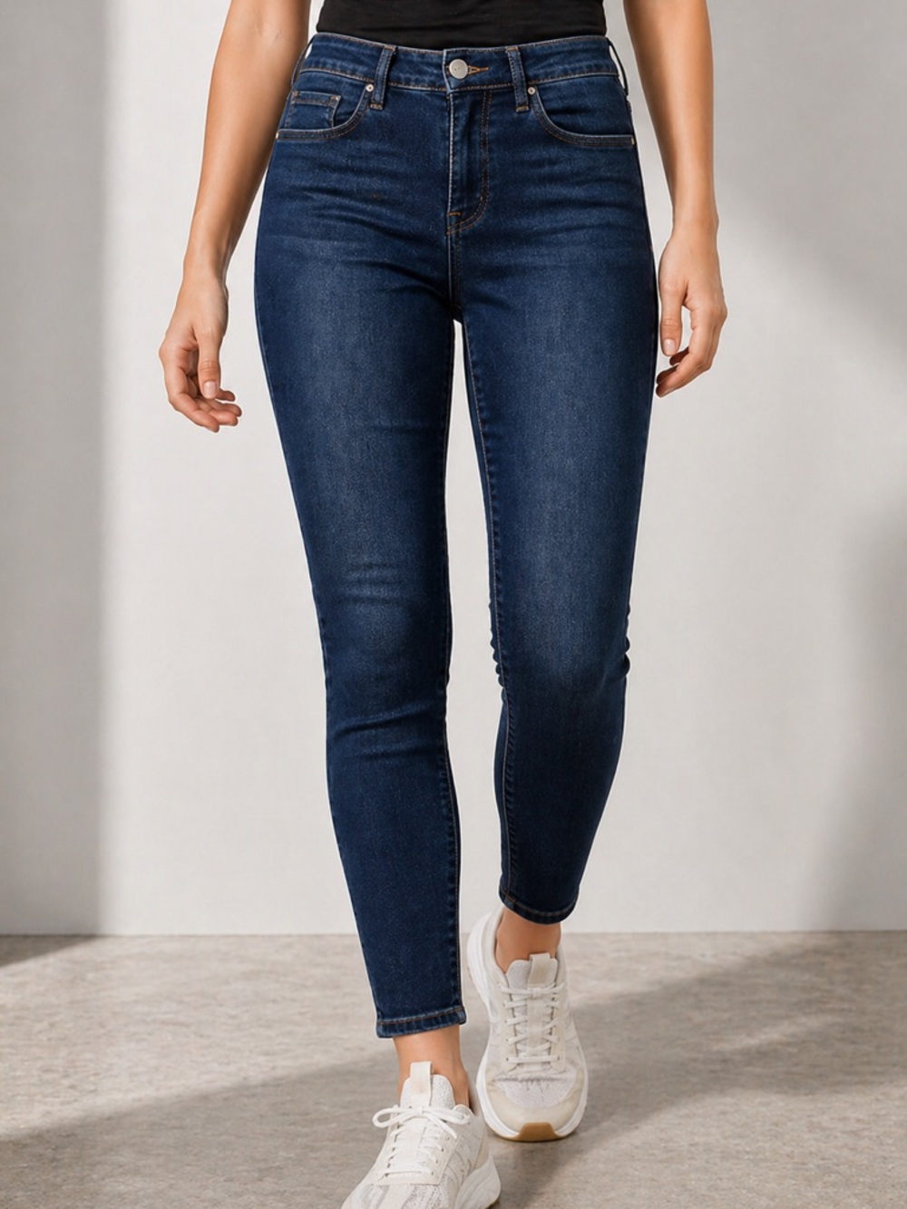 Athleta Sculptek Skinny Jeans True Blue Sculpting Denim Tummy Control Size 2